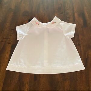 Jacadi White Blouse with Pink Accents